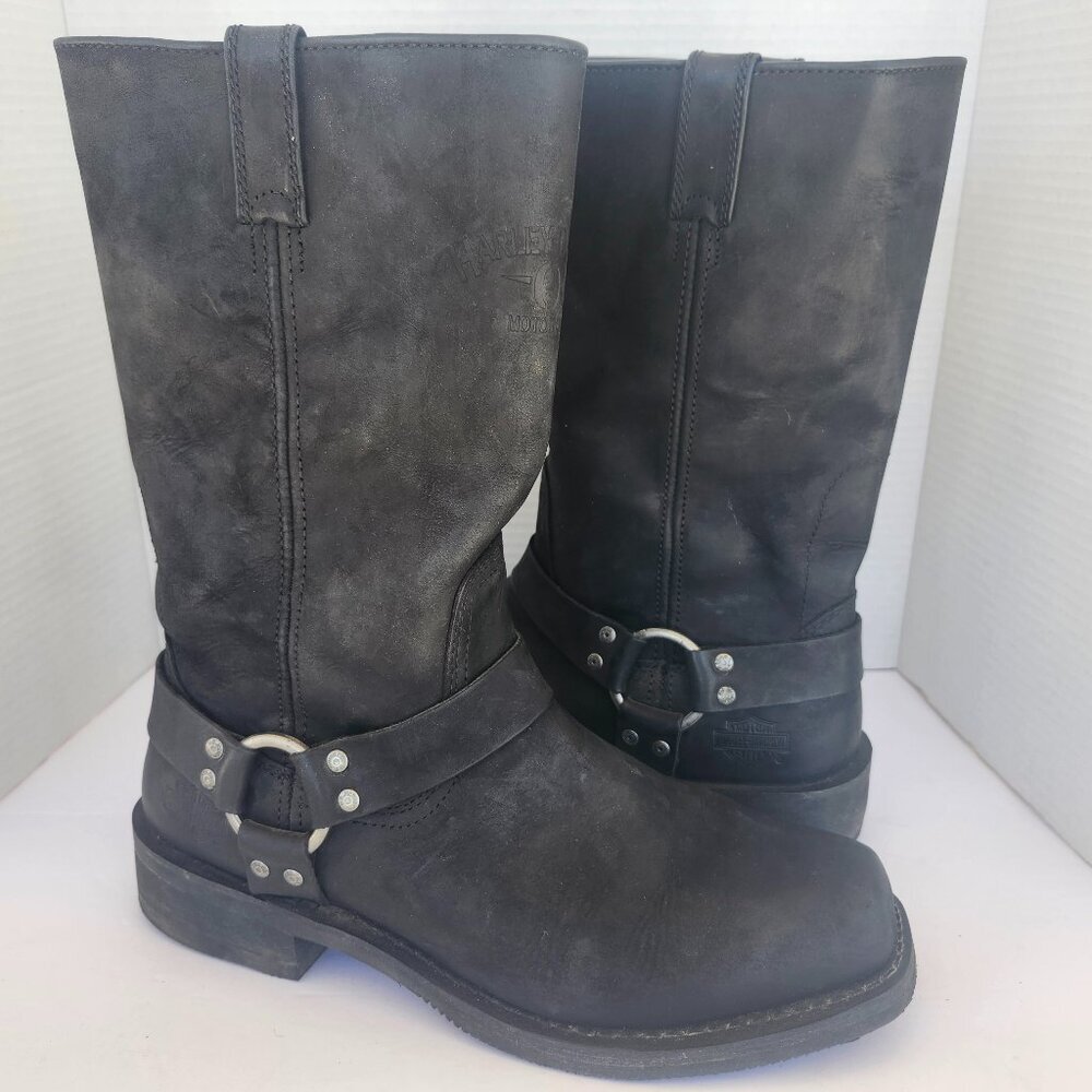 Harley-Davidson Moto Harness Biker Riding Boots Premium  Leather Black Size 11.5